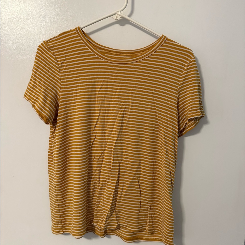 American Eagle Outfitters Mustard Striped Tee